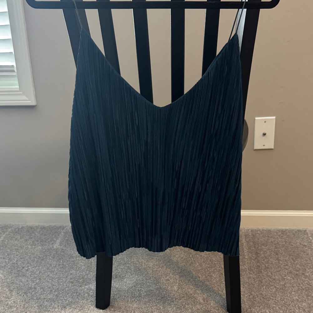 Metallic Teal Ribbed Tank